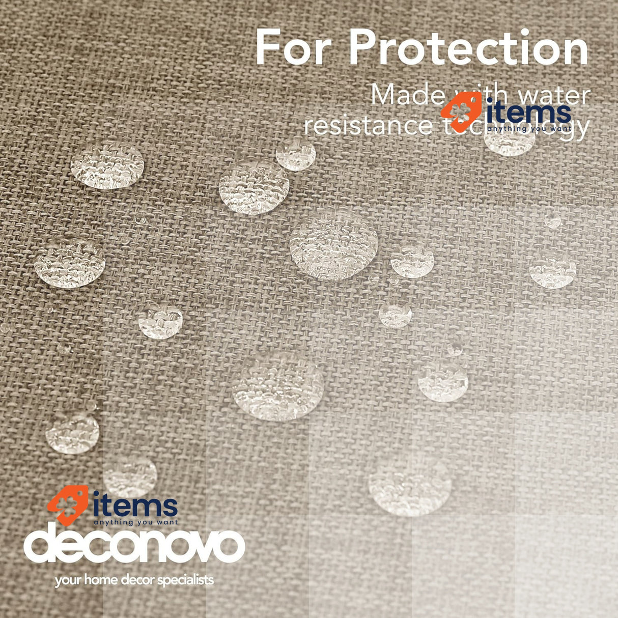 Deconovo Faux Linen Rectangle Water Resistant Table Cloth 150x240cm Light Brown