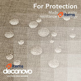 Deconovo Faux Linen Rectangle Water Resistant Table Cloth 150x240cm Light Brown