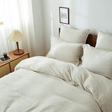 Simple&Opulence Super King Duvet Cover Set Natural Linen Super King