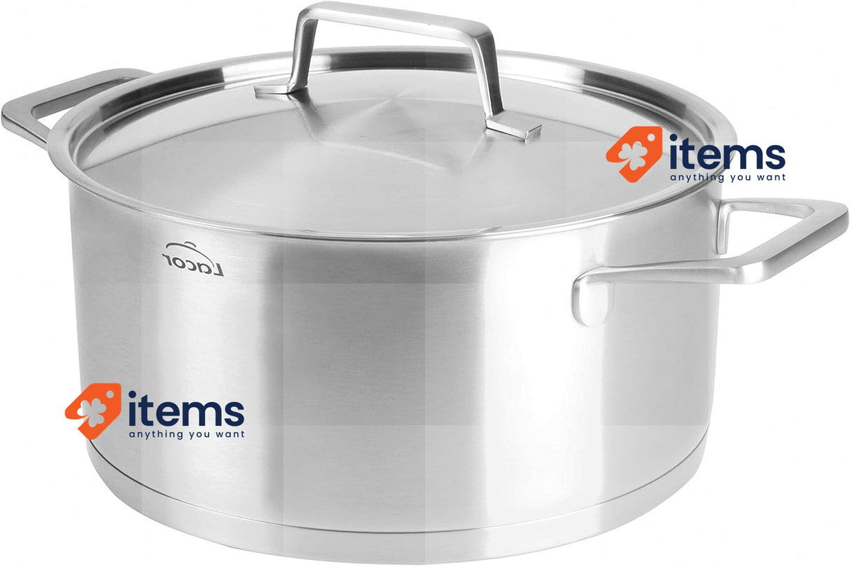 Lacor 45028 Casserole with Lid Foodie 28X12,5 Cm Stainless Steel
 Silver