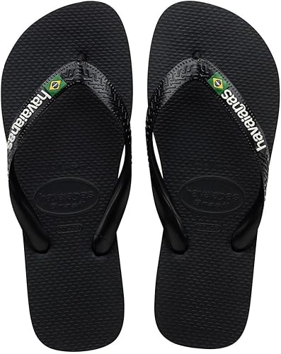 Havaianas Brasil Logo, Sandalias Unisex Adulto, Black/Black, 41/42