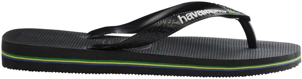 Havainanas Brasil Flip Flops Black Size Uk 7/8 EU 41/42