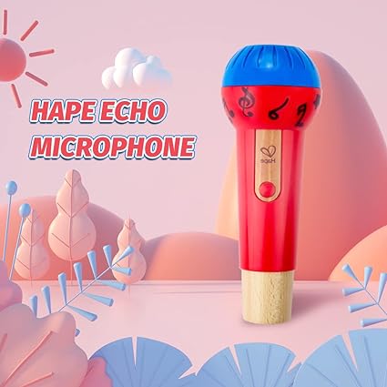 Hape Mighty Echo Microphone | Battery-Free Voice Amplifying Microphone Toy Red