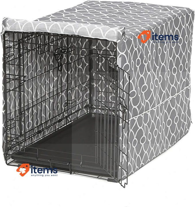 MidWest Homes for Pets Medium Dog Crate Cover With Teflon Fabric Protector Gray