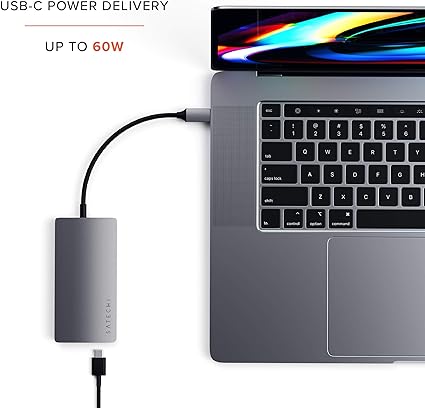 Satechi USB C Hub Multiport Adapter V2 - USB C Dongle - 4K HDMI Space Gray