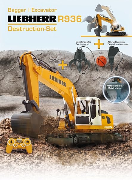 Jamara 405112 Liebherr R936 2.4G Digger Destruction Set with Sorting Grab