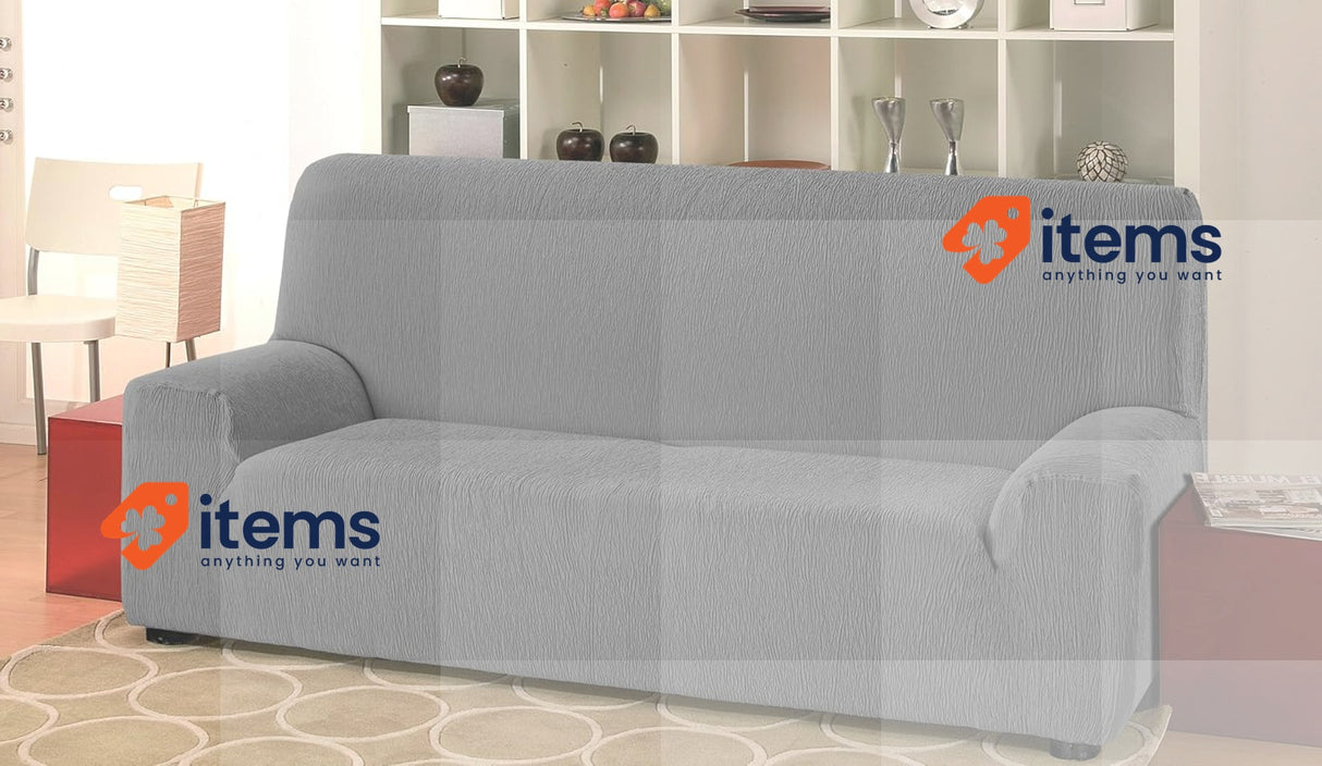 Martina Home 2 Seater Stretch Sofa Cover, Fabric, Grey 2 Plazas (120 a 170 cm)
