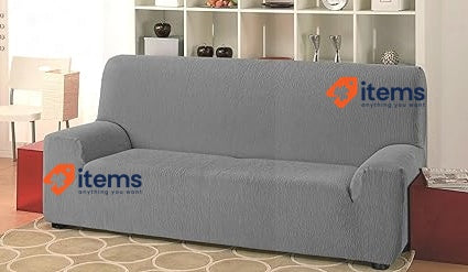 Martina Home 2 Seater Stretch Sofa Cover, Fabric, Grey, 2 Plazas (120 x 170 cm)
