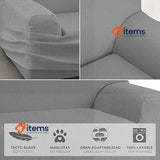 Martina Home 2 Seater Stretch Sofa Cover, Fabric, Grey, 2 Plazas (120 x 170 cm)