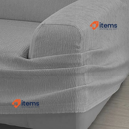 Martina Home 2 Seater Stretch Sofa Cover, Fabric, Grey, 2 Plazas (120 x 170 cm)