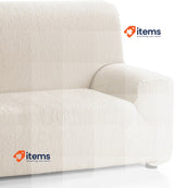 Martina Home 3 Seater Stretch Sofa Cover, Ivory White Plazas 170 A 220 Cm