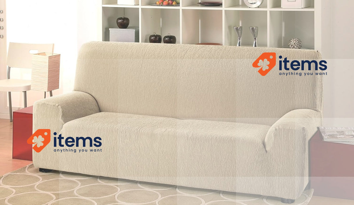 Martina Home Elastic Sofa Cover Emilia Model Mink Colour 4 Seater 240 to 270cm