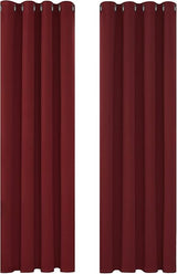 Deconovo Christmas Decorations Eyelet Blackout Curtains 55 x 102 Drop Red