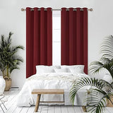 Deconovo Christmas Decorations Eyelet Blackout Curtains 55 x 102 Drop Red