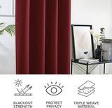 Deconovo Christmas Decorations Eyelet Blackout Curtains 55 x 102 Drop Red