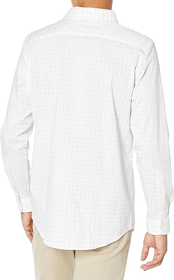 Amazon Essentials Men's Slim-Fit Long-Sleeve Stretch Dress Shirt White Medium