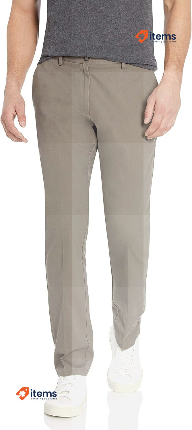 Amazon Essentials Men's Slim - Fit Wrinkle Resistant Trouser Taupe, Size 33W/32L
