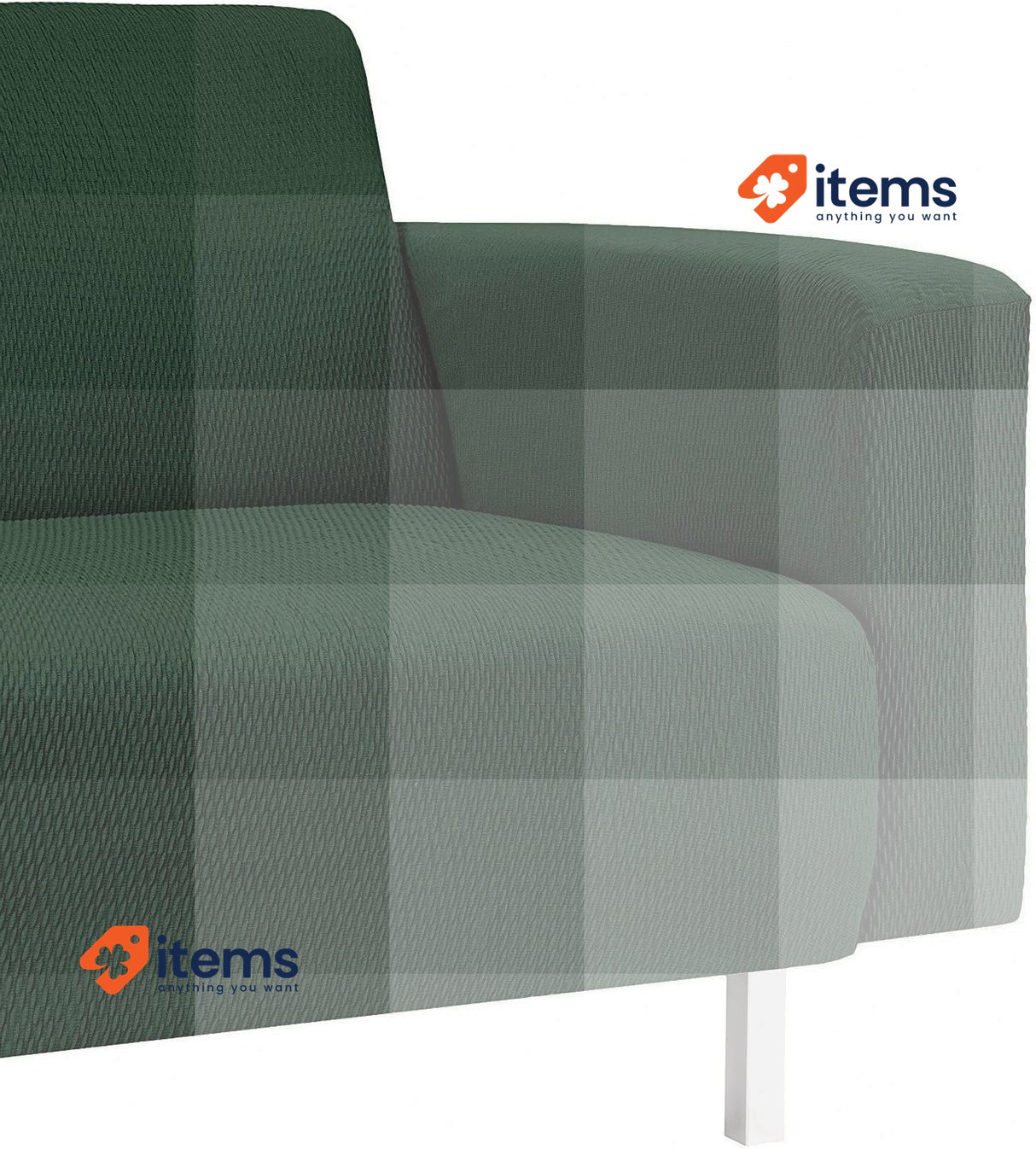 Martina Home Tunez Sofa Cover Green 32 X 17 42 Cm Chaise Longue Short Left Front