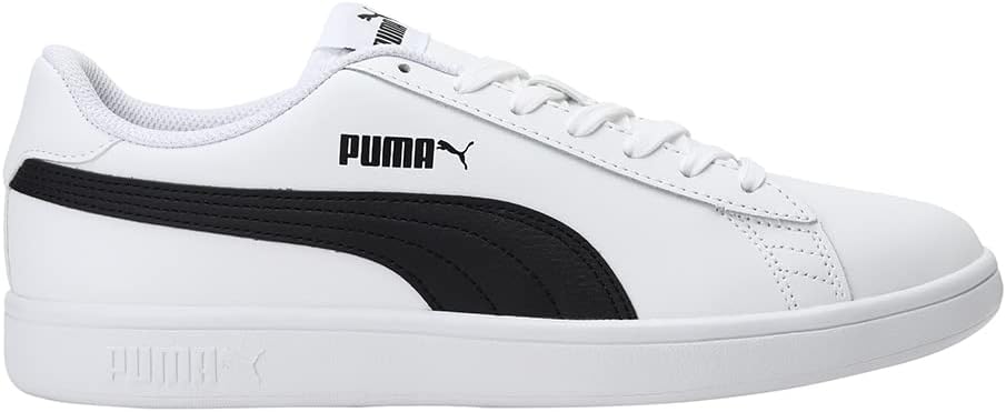 PUMA Unisex's Smash V2 L Low-top Sneakers
 White/Black Size UK 6 EU 39