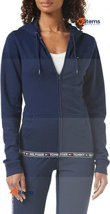 Tommy Hilfiger Women s Hoody HWK Pyjama Top Zipper Size Mediumj Blue Navy Zipped