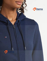 Tommy Hilfiger Women s Hoody HWK Pyjama Top Zipper Size Mediumj Blue Navy Zipped
