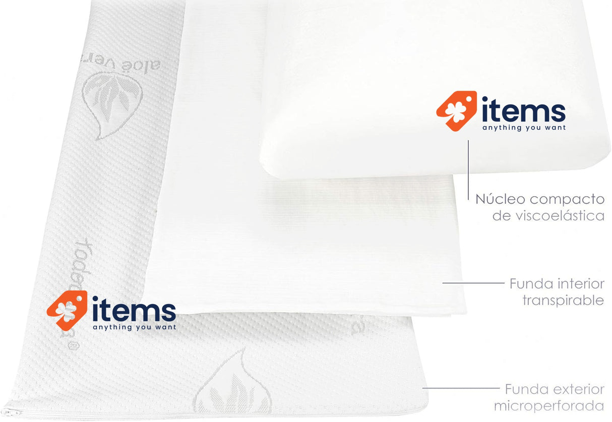 Todocama Memory Pillow 70 cm Protective Interior Cover With Zip Helps White