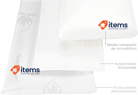 Todocama Memory Pillow 70 cm Protective Interior Cover With Zip Helps White