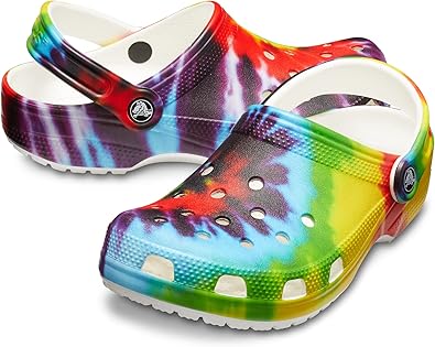 Crocs Unisex Classic Tie-dye Clogs Multicolor 4/5 UK