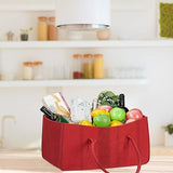 Relaxdays Felt Firewood Basket, Portable Magazine Holder, Wood Bin, Red