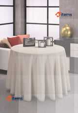 Martina Home Table Skirt Ecru Model Ribera Redonda De Tablecloths 90