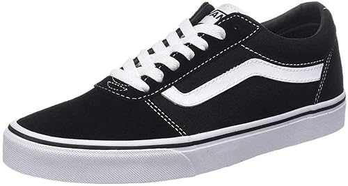 Vans Women's Ward Sneaker Suede Canvas Black White 38 EU