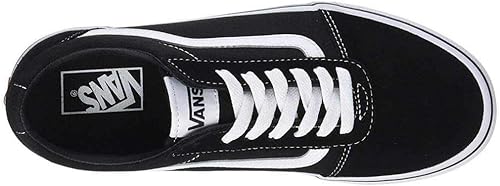 Vans Women's Ward Sneaker Suede Canvas Black White 38 EU