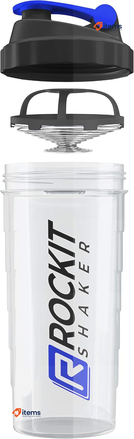 ROCKITZ 1000ml Protein Shaker & Drinking Bottle - BPA free Transparent