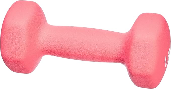 Amazon Basics Neoprene Dumbbell Pair, 3kgs ( 2 Pack of 1.5 kg), Pink