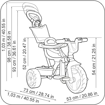 Feber 800010946 Tricycle For Kids 40.55L x 20.86W x 40.55H Inches