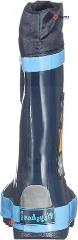 Playshoes Unisex Kid s Boys Wellies Building Site Boots Blue 10.5 UK Child GmbH