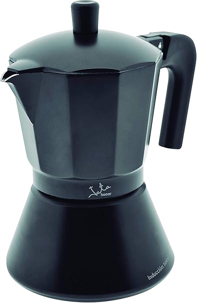 Jata Hogar CFI12 Italian Full Induction Coffee Maker, Aluminium, Black