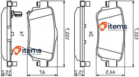 BOSCH 0986494816 Car Brake Pads Black Set Of 4