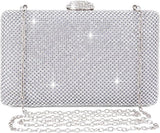 BAIGIO Women's Clutches Diamante Silver Gold Clutch Bag #2-silver