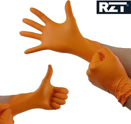 RZ TOOLS – 50 Action Nitrile Gloves with Diamond Texture Non-slip (50 Pieces)