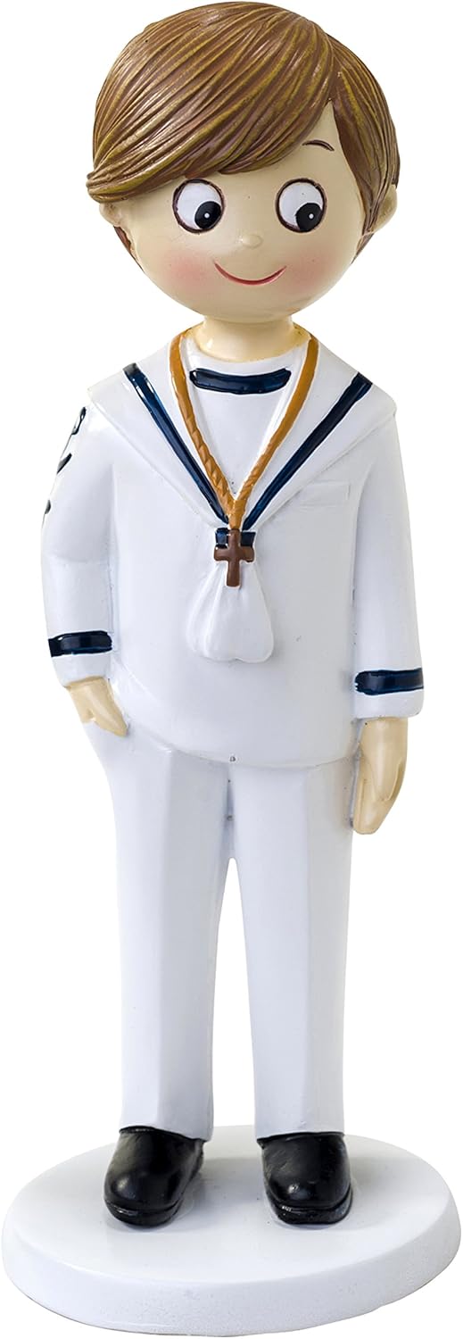 Mopec Figure Communion Sailor Hand, Polyresin, White, 6.5 x 6 x 17 cm