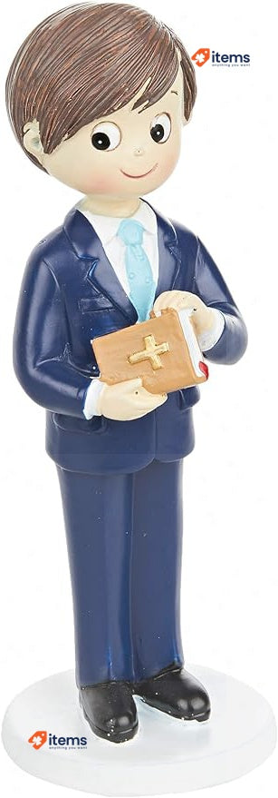 Mopec Figure For Communion Child With Suit And Bible In Hand 6.5x6.5x17cm Navy