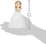 Mopec Communion Figure Girl Long Dress and Crown Flowers, Synthetic White