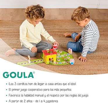 Goula - Game The 3 Pigs, Preschool Table Game from 2 years, Multicolor