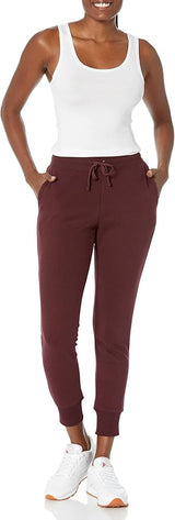 Amazon Essentials Women's Fleece Jogger Sweatpant Burgundy S