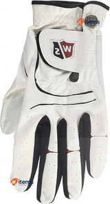 Wilson Men s Staff Grip Plus Right Hand Golf Glove White, Size Medium