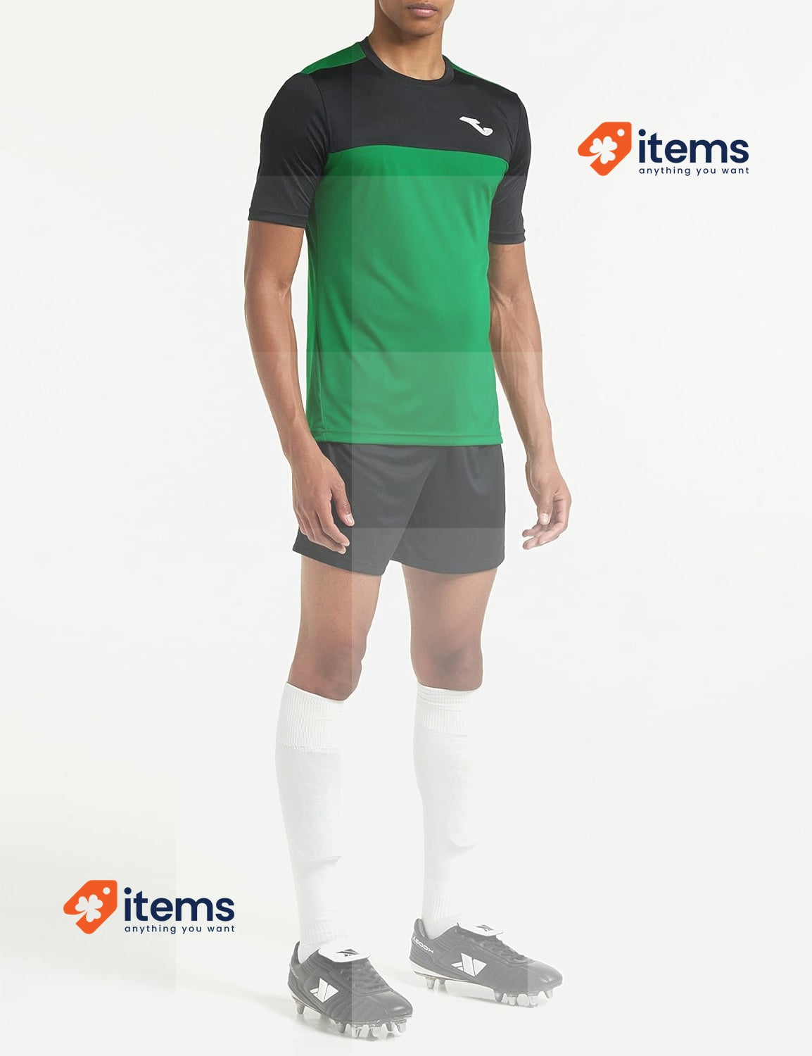 Joma Men's Winner Equip T - Shirts Round Neck M/C Green / Black Shirt Mens