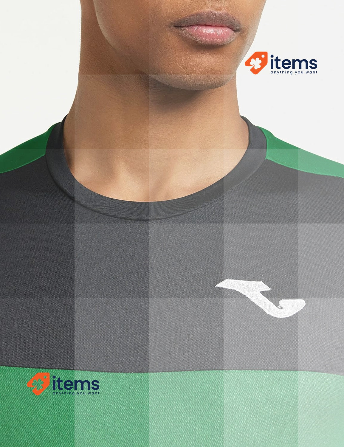 Joma Men's Winner Equip T - Shirts Round Neck M/C Green / Black Shirt Mens