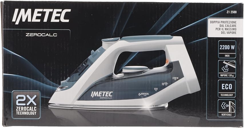 Imetec ZeroCalc Z1 2500 - Steam Iron Antique Technology Stainless Steel Plate