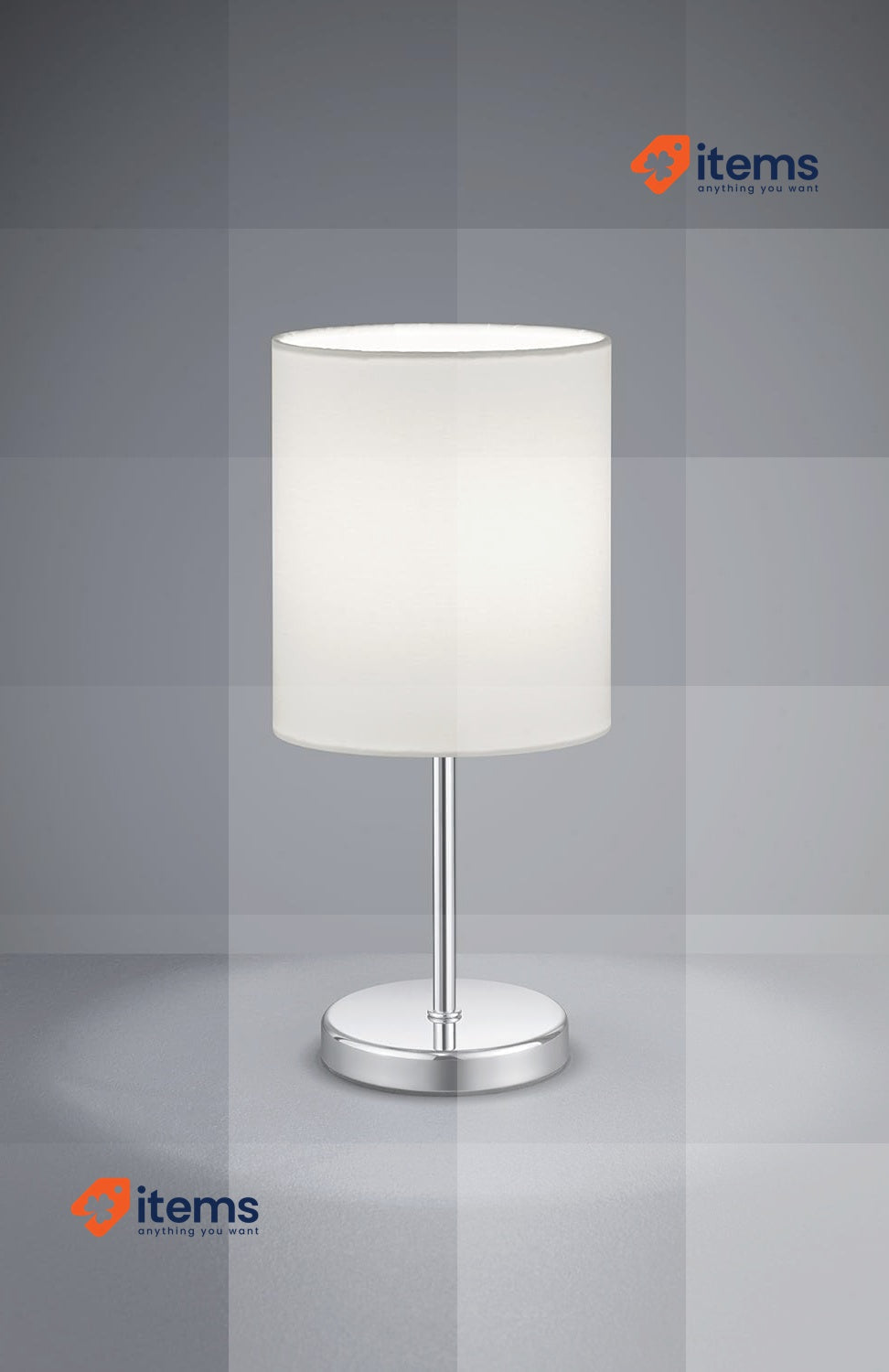 Reality Leuchten Table Lamp with Fabric Shade E14 40 W White 13 x 13 x 28.5 cm